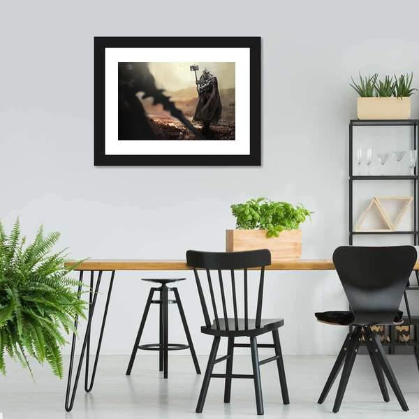 Evil Knight V/S Good Knight Canvas Wall Art-3 Horizontal-Gallery Wrap-25" x 16"-Tiaracle