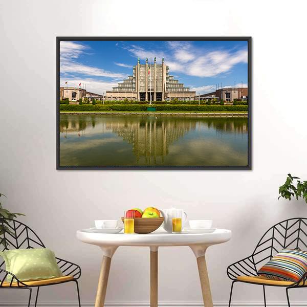 Exhibition Halls Brussels Canvas Wall Art-1 Piece-Floating Frame-24" x 16"-Tiaracle