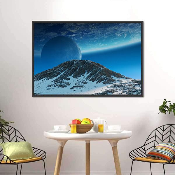 Exoplanets In Space Canvas Wall Art-1 Piece-Floating Frame-24" x 16"-Tiaracle