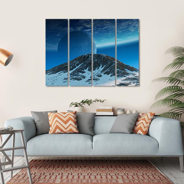 Exoplanets In Space Canvas Wall Art-4 Horizontal-Gallery Wrap-34" x 24"-Tiaracle