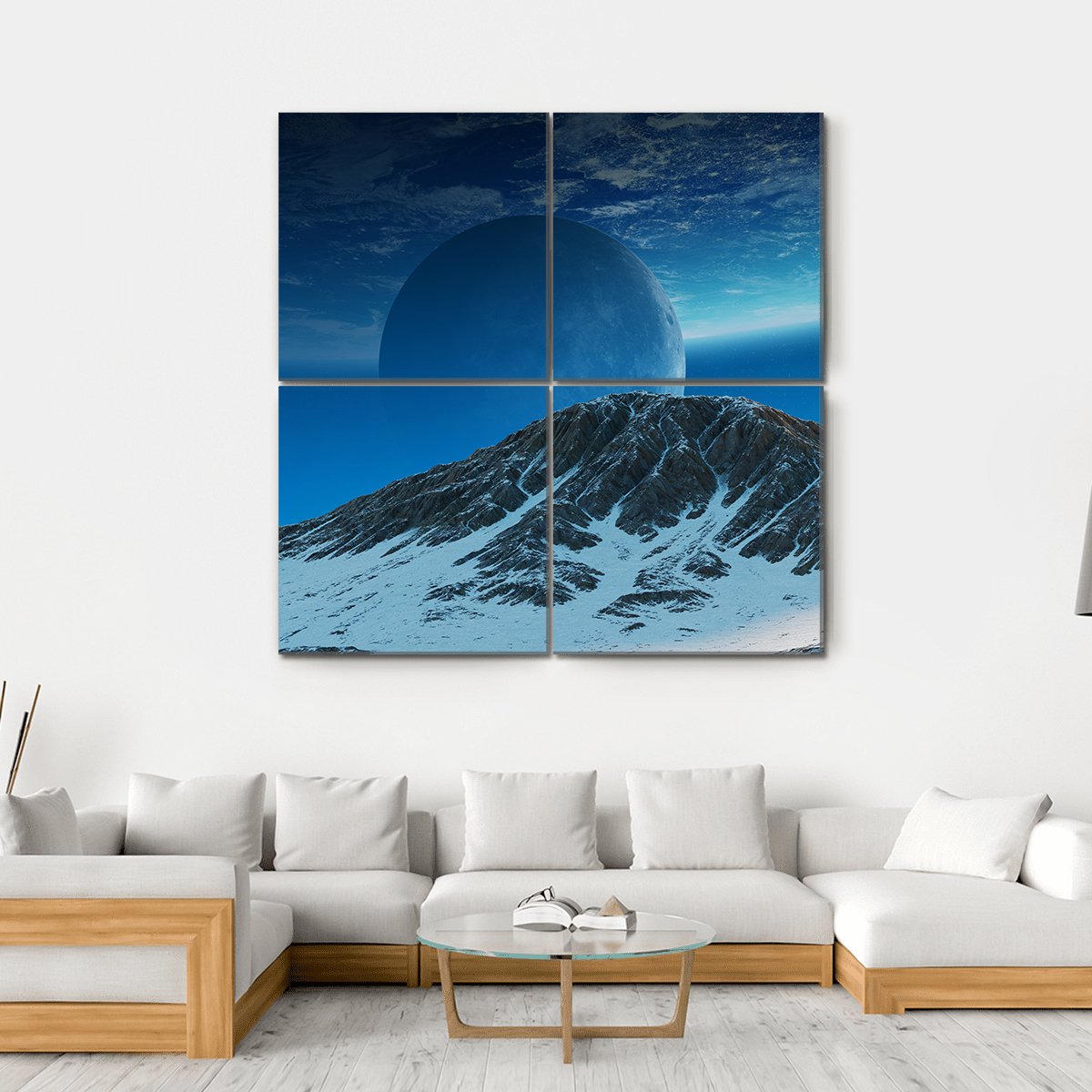 Exoplanets In Space Canvas Wall Art-4 Square-Gallery Wrap-17" x 17"-Tiaracle