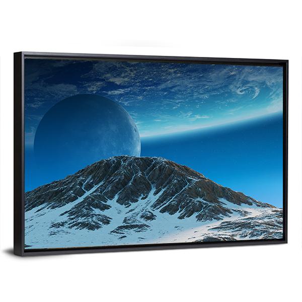 Exoplanets In Space Canvas Wall Art-5 Horizontal-Gallery Wrap-22" x 12"-Tiaracle