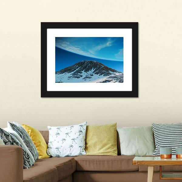 Exoplanets In Space From Mountain Canvas Wall Art-1 Piece-Framed Print-20" x 16"-Tiaracle