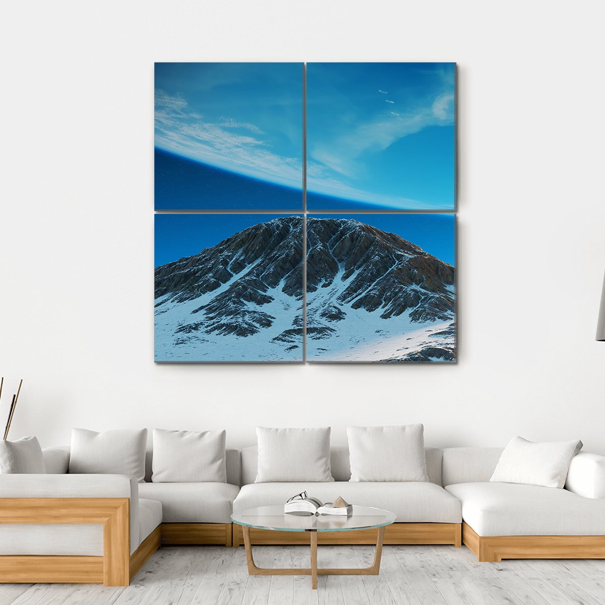 Exoplanets In Space From Mountain Canvas Wall Art-4 Square-Gallery Wrap-17" x 17"-Tiaracle