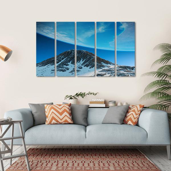 Exoplanets In Space From Mountain Canvas Wall Art-5 Horizontal-Gallery Wrap-22" x 12"-Tiaracle