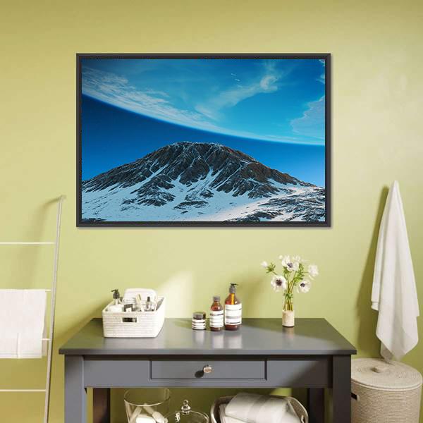 Exoplanets In Space From Mountain Canvas Wall Art-5 Horizontal-Gallery Wrap-22" x 12"-Tiaracle