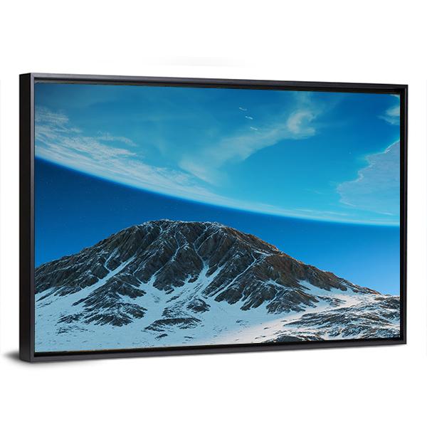 Exoplanets In Space From Mountain Canvas Wall Art-5 Horizontal-Gallery Wrap-22" x 12"-Tiaracle
