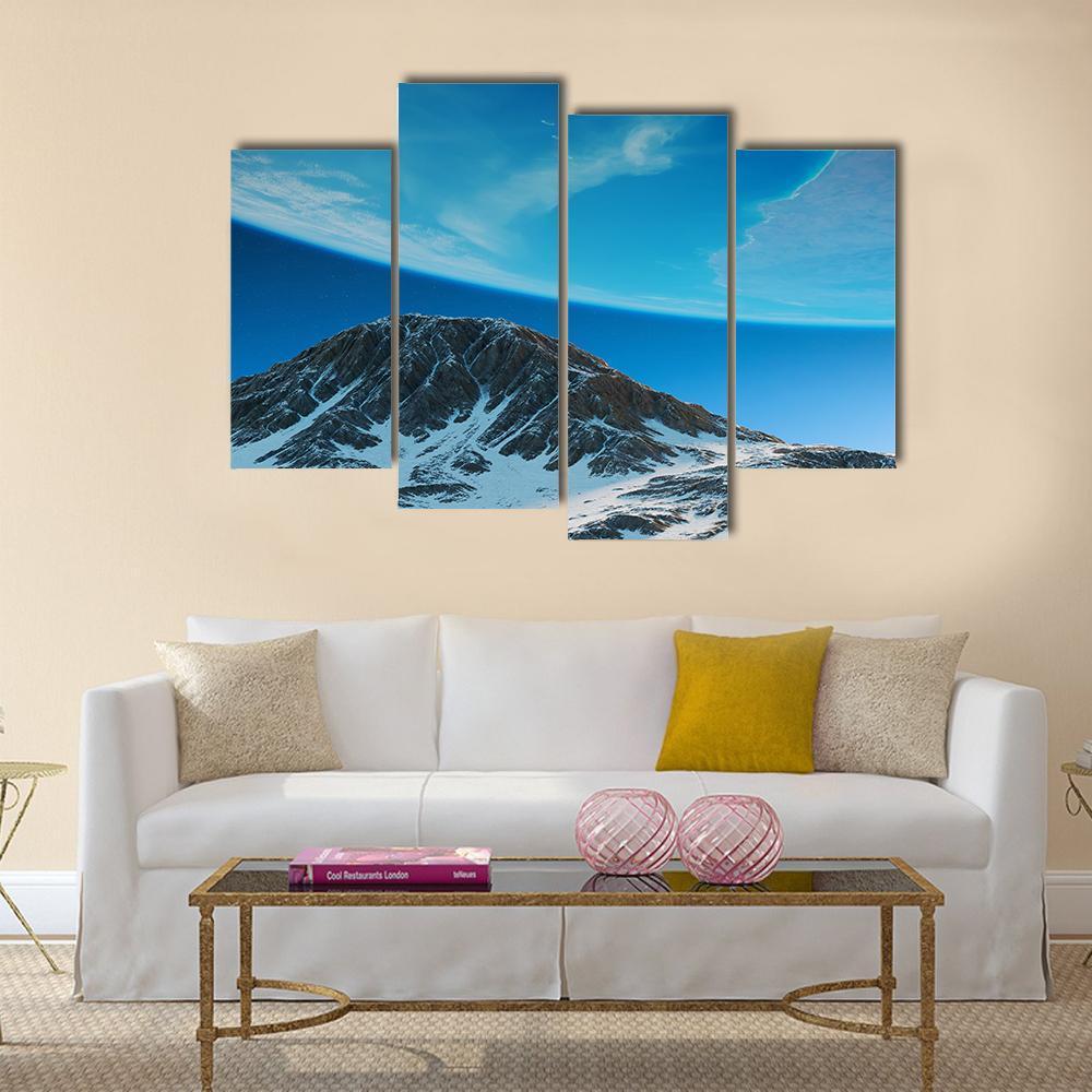 Exoplanets In Space From Mountain Canvas Wall Art-4 Pop-Gallery Wrap-50" x 32"-Tiaracle