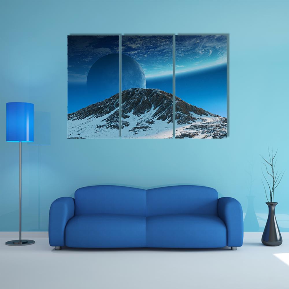 Exoplanets In Space Canvas Wall Art-3 Horizontal-Gallery Wrap-37" x 24"-Tiaracle