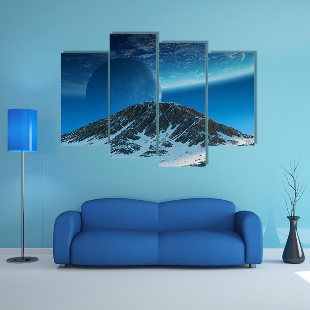 Exoplanets In Space Canvas Wall Art-4 Pop-Gallery Wrap-50" x 32"-Tiaracle