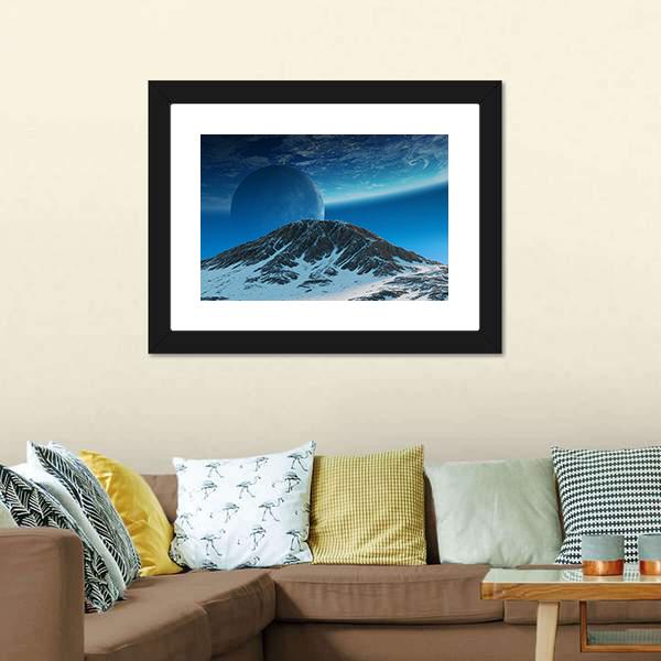 Exoplanets In Space Canvas Wall Art-1 Piece-Framed Print-20" x 16"-Tiaracle