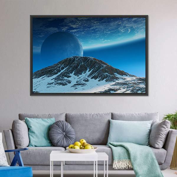Exoplanets In Space Panoramic Canvas Wall Art-1 Piece-36" x 12"-Tiaracle