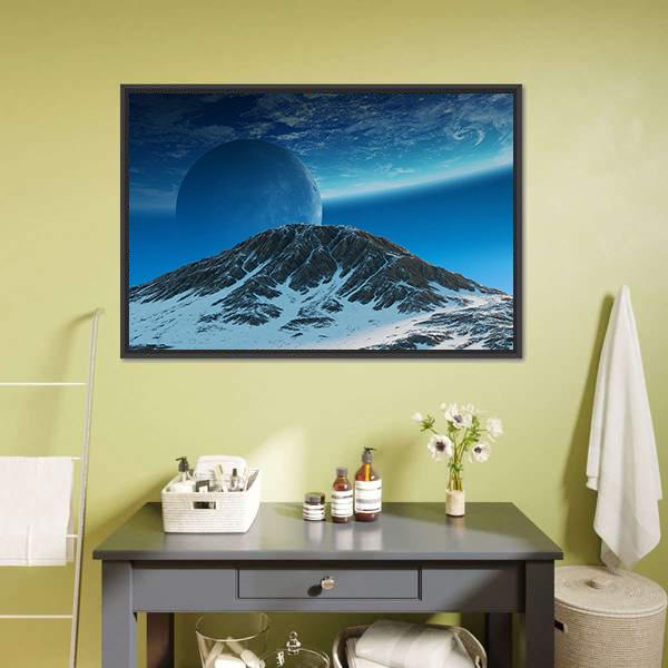 Exoplanets In Space Panoramic Canvas Wall Art-1 Piece-36" x 12"-Tiaracle