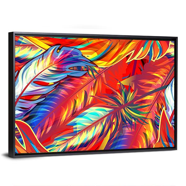 Exotic Feather Canvas Wall Art-3 Horizontal-Gallery Wrap-25" x 16"-Tiaracle