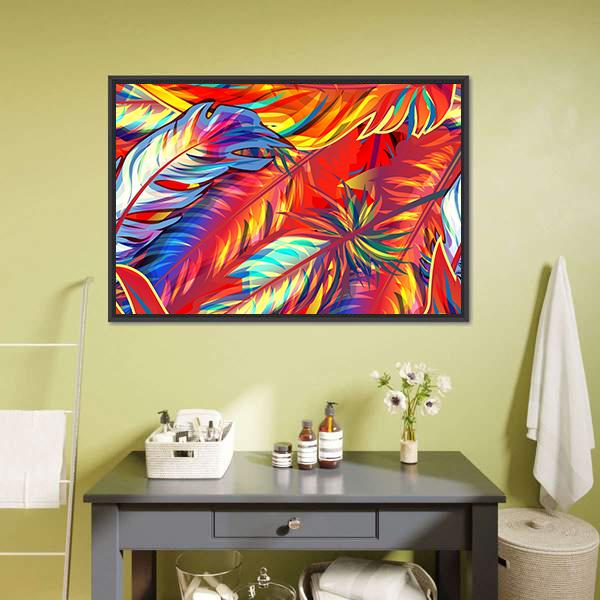 Exotic Feather Canvas Wall Art-3 Horizontal-Gallery Wrap-25" x 16"-Tiaracle