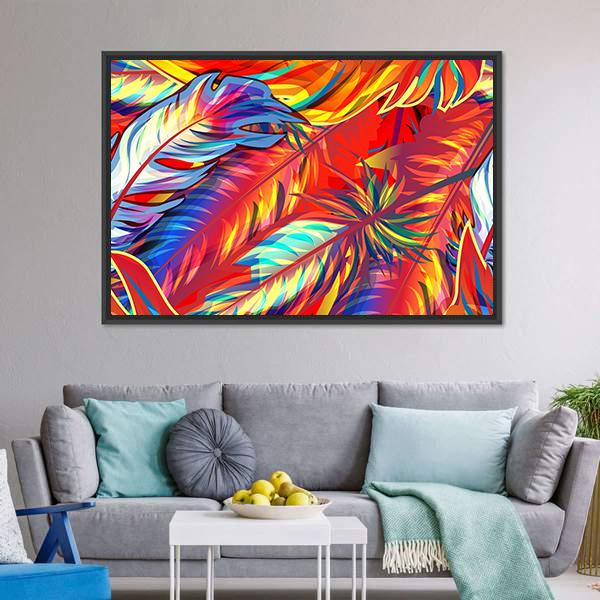 Exotic Feather Canvas Wall Art-3 Horizontal-Gallery Wrap-25" x 16"-Tiaracle