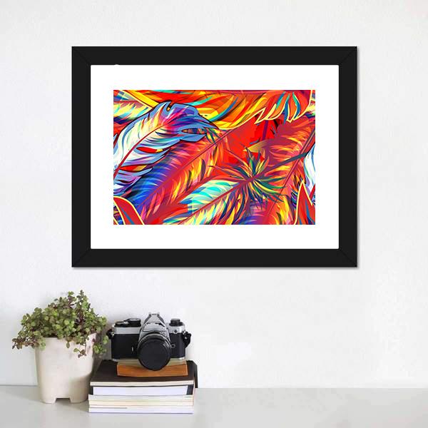 Exotic Feather Canvas Wall Art-3 Horizontal-Gallery Wrap-25" x 16"-Tiaracle