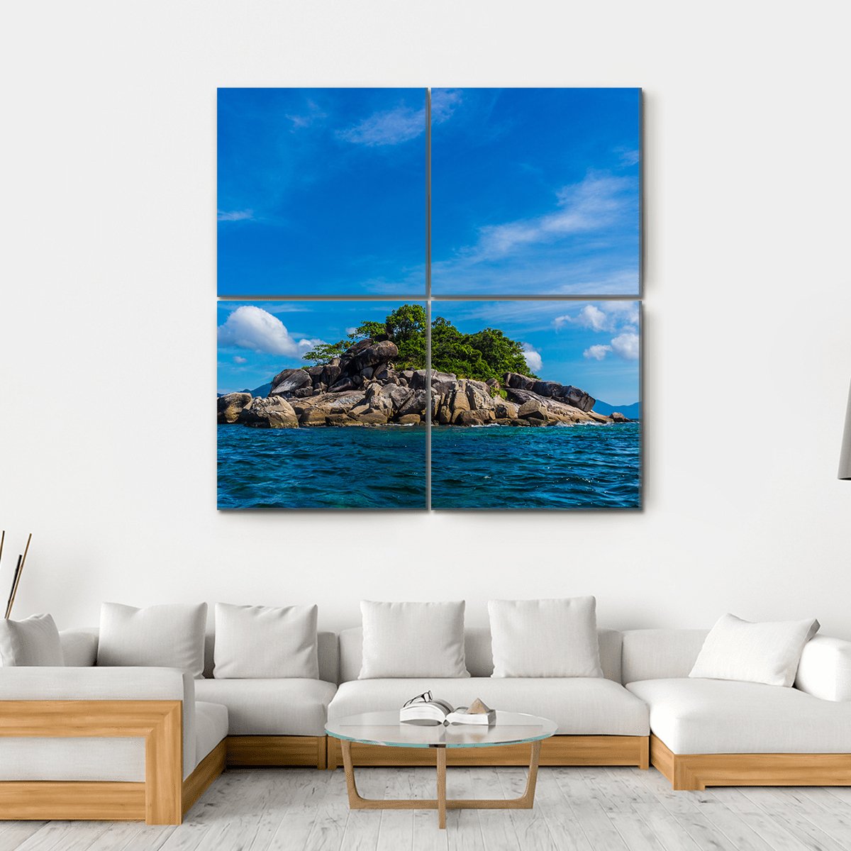 Exotic Island Thailand Canvas Wall Art-4 Square-Gallery Wrap-17" x 17"-Tiaracle