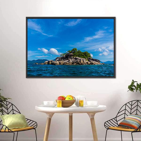 Exotic Island Thailand Canvas Wall Art-1 Piece-Floating Frame-24" x 16"-Tiaracle
