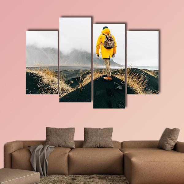 Icelandic Natural Wonders Canvas Wall Art-4 Pop-Gallery Wrap-50" x 32"-Tiaracle