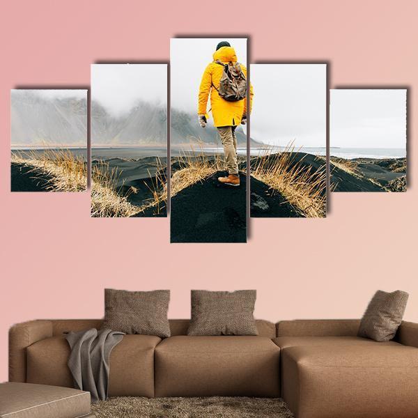 Icelandic Natural Wonders Canvas Wall Art-5 Star-Gallery Wrap-62" x 32"-Tiaracle