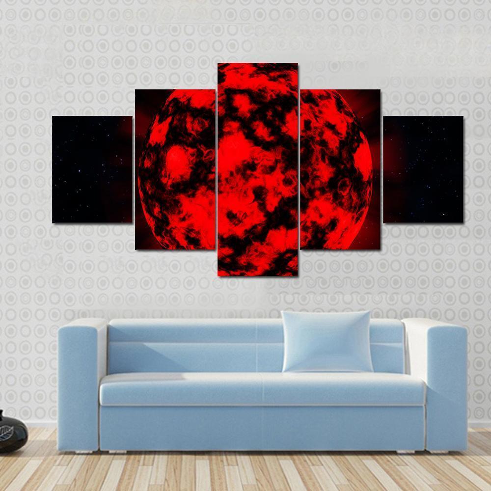Explosion In Deep Space Canvas Wall Art-5 Star-Gallery Wrap-62" x 32"-Tiaracle