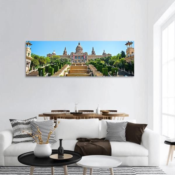 The Palau Nacional Panoramic Canvas Wall Art-1 Piece-36" x 12"-Tiaracle