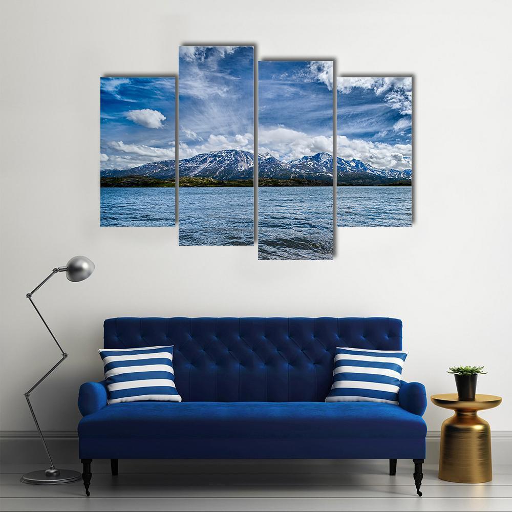 Extreme River Flow In Columbia Canvas Wall Art-4 Pop-Gallery Wrap-50" x 32"-Tiaracle