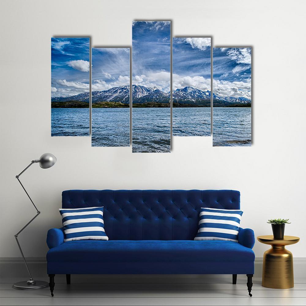 Extreme River Flow In Columbia Canvas Wall Art-5 Pop-Gallery Wrap-47" x 32"-Tiaracle