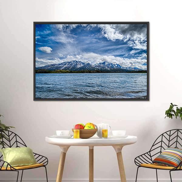 Extreme River Flow In Columbia Canvas Wall Art-1 Piece-Floating Frame-24" x 16"-Tiaracle
