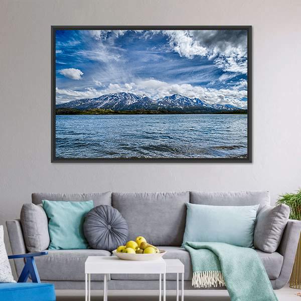 Extreme River Flow In Columbia Canvas Wall Art-3 Horizontal-Gallery Wrap-25" x 16"-Tiaracle