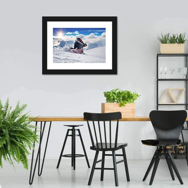 Extreme Snowboarding Man Canvas Wall Art-5 Horizontal-Gallery Wrap-22" x 12"-Tiaracle