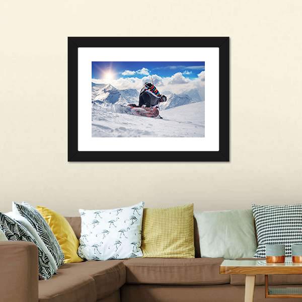 Extreme Snowboarding Man Panoramic Canvas Wall Art-1 Piece-36" x 12"-Tiaracle