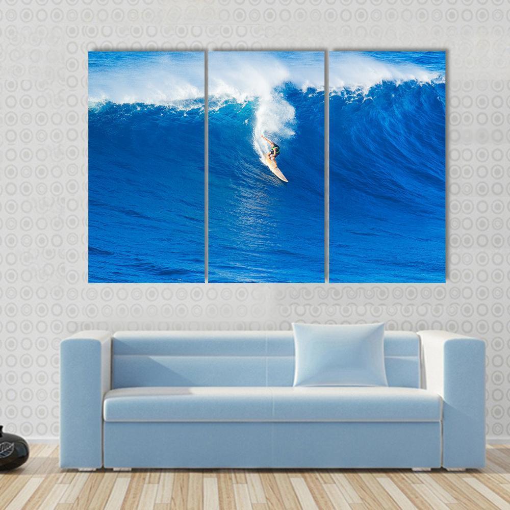 Extreme Surfer Riding Canvas Wall Art-3 Horizontal-Gallery Wrap-37&quot; x 24&quot;-Tiaracle