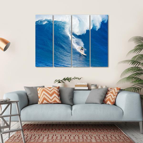 Extreme Surfer Riding Canvas Wall Art-4 Horizontal-Gallery Wrap-34" x 24"-Tiaracle