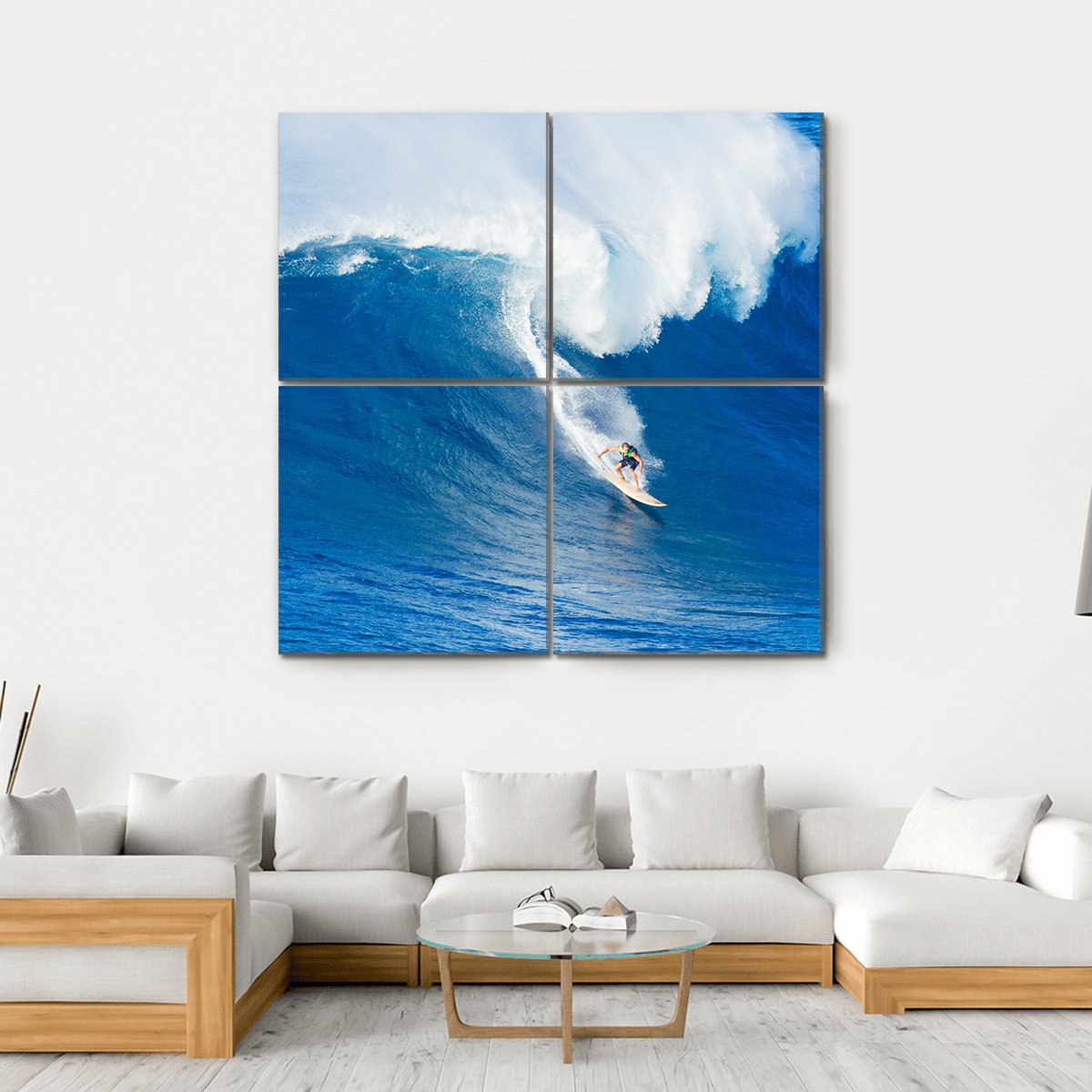 Extreme Surfer Riding Canvas Wall Art-4 Square-Gallery Wrap-17" x 17"-Tiaracle