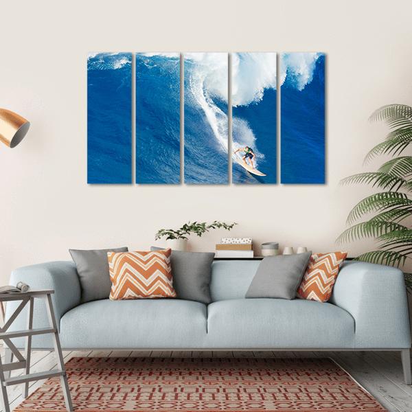 Extreme Surfer Riding Canvas Wall Art-5 Horizontal-Gallery Wrap-22" x 12"-Tiaracle