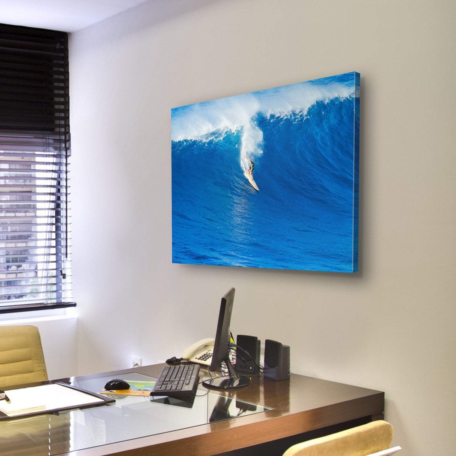 Extreme Surfer Riding Canvas Wall Art-3 Horizontal-Gallery Wrap-37" x 24"-Tiaracle