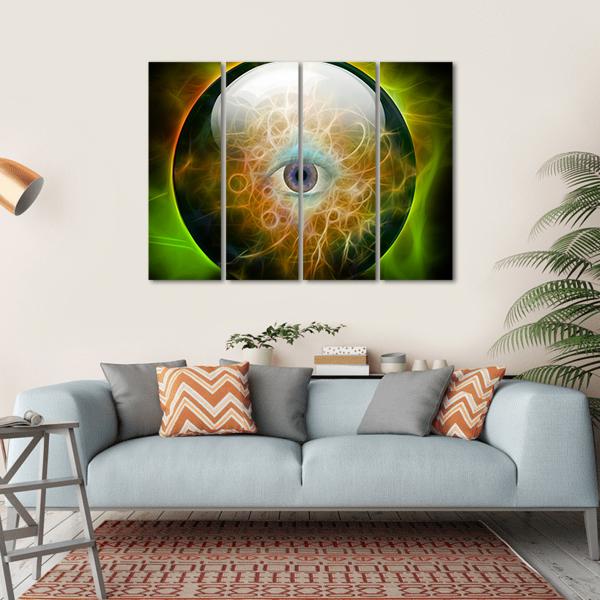 Eye In Crystal Ball Canvas Wall Art-4 Horizontal-Gallery Wrap-34" x 24"-Tiaracle