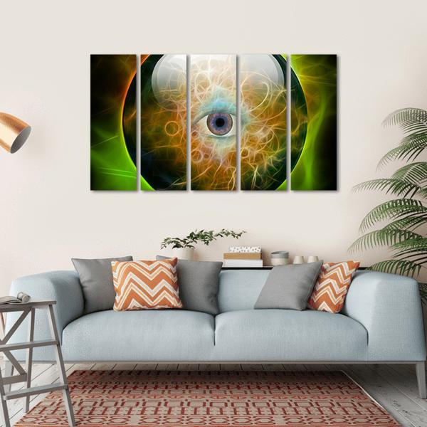 Eye In Crystal Ball Canvas Wall Art-5 Horizontal-Gallery Wrap-22" x 12"-Tiaracle