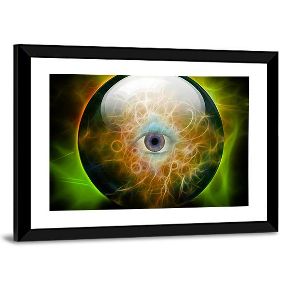 Eye In Crystal Ball Canvas Wall Art-5 Horizontal-Gallery Wrap-22" x 12"-Tiaracle