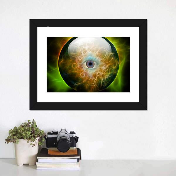 Eye In Crystal Ball Canvas Wall Art-5 Horizontal-Gallery Wrap-22" x 12"-Tiaracle