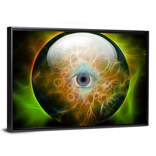 Eye In Crystal Ball Canvas Wall Art-5 Horizontal-Gallery Wrap-22" x 12"-Tiaracle