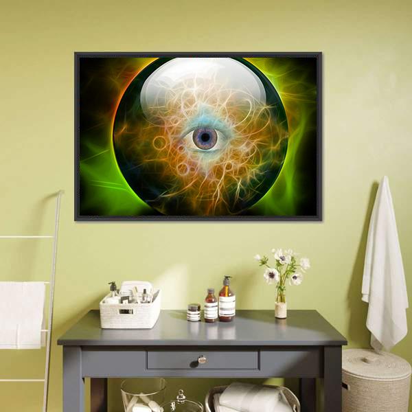 Eye In Crystal Ball Canvas Wall Art-3 Horizontal-Gallery Wrap-25" x 16"-Tiaracle