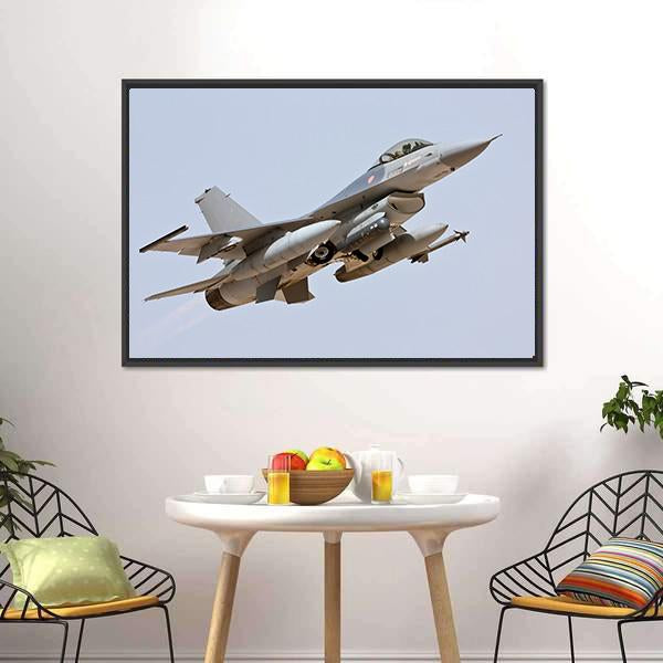 F-16 Take Off Canvas Wall Art-5 Horizontal-Gallery Wrap-22" x 12"-Tiaracle