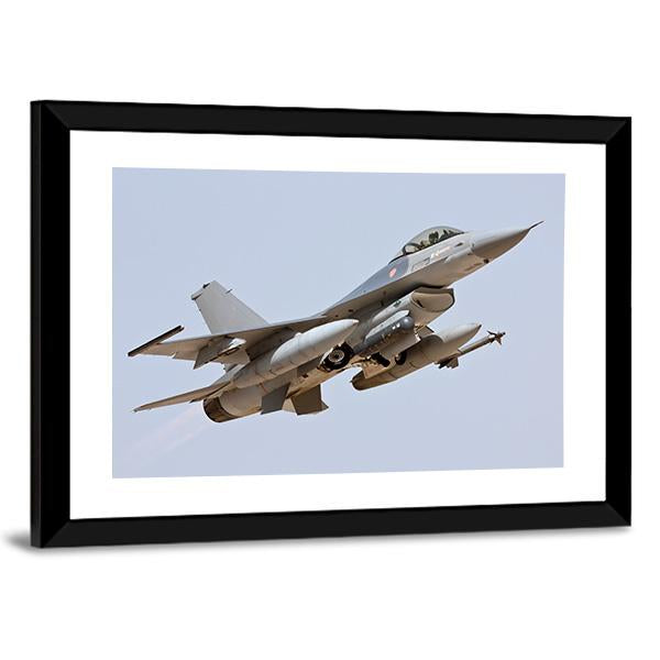 F-16 Take Off Canvas Wall Art-5 Horizontal-Gallery Wrap-22" x 12"-Tiaracle