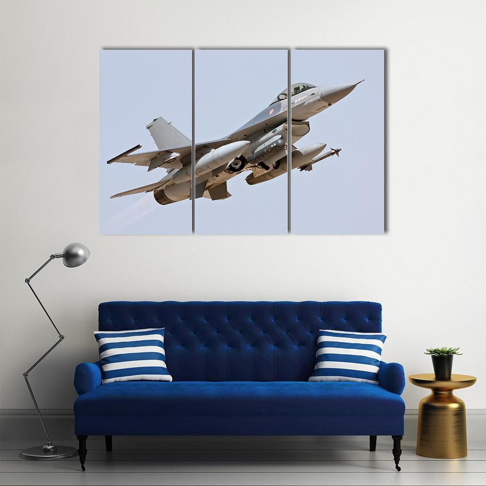 F-16 Take Off Canvas Wall Art-3 Horizontal-Gallery Wrap-37" x 24"-Tiaracle
