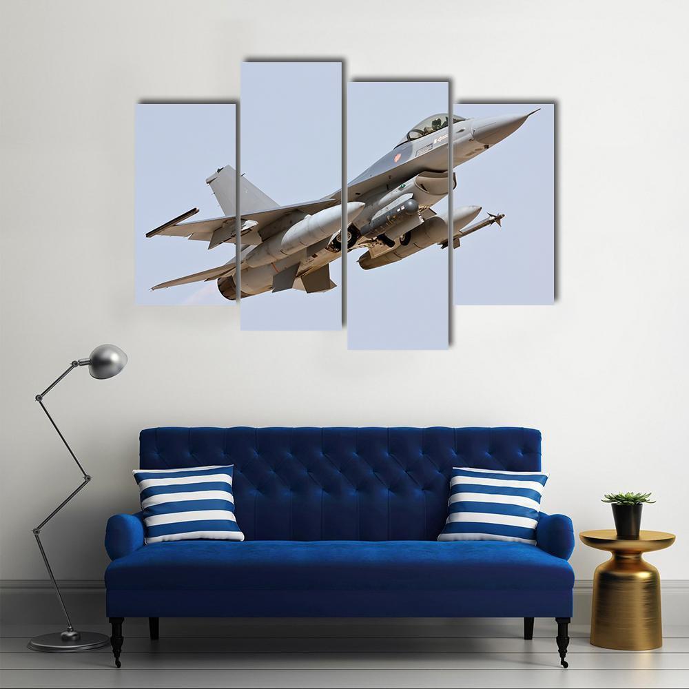 F-16 Take Off Canvas Wall Art-4 Pop-Gallery Wrap-50" x 32"-Tiaracle