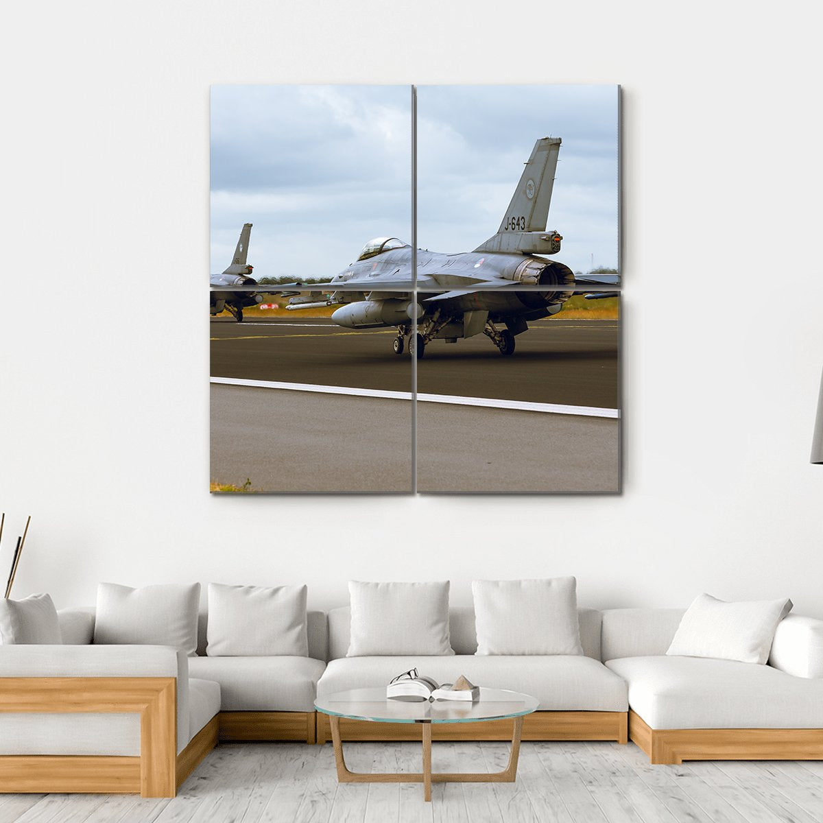 F-16A Fighting Falcon Canvas Wall Art-4 Square-Gallery Wrap-17" x 17"-Tiaracle