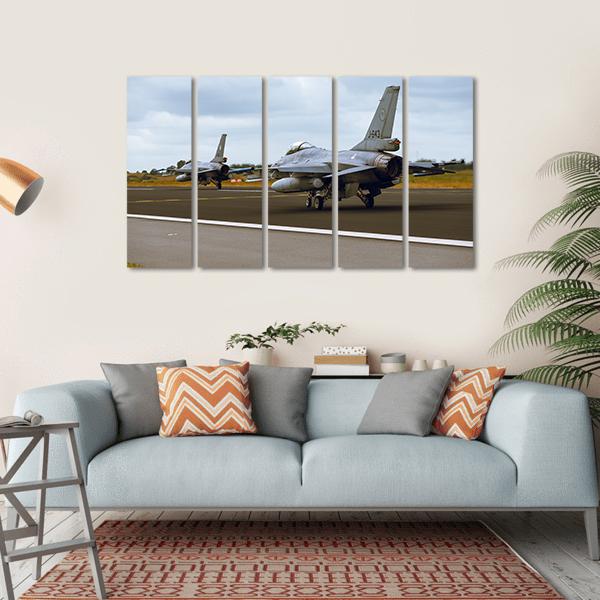 F-16A Fighting Falcon Canvas Wall Art-5 Horizontal-Gallery Wrap-22" x 12"-Tiaracle